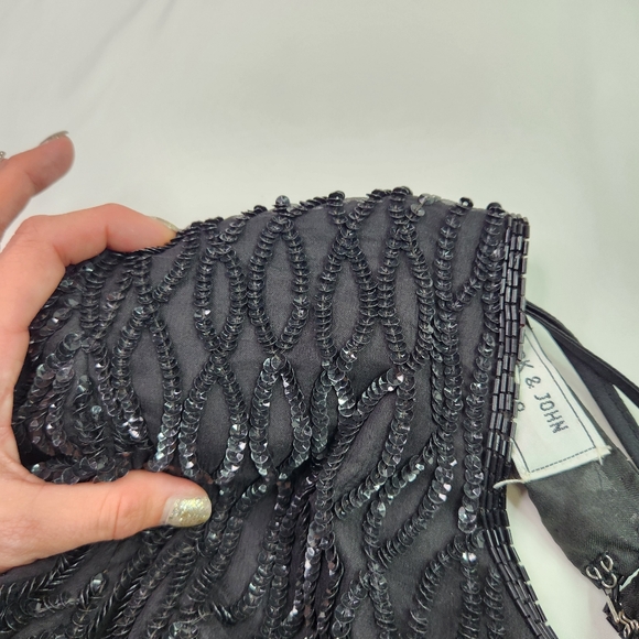 NEW Vintage Mark & John by B2 Womens Silk Sequin Black Cocktail Evening Dress 1X - Picture 10 of 14